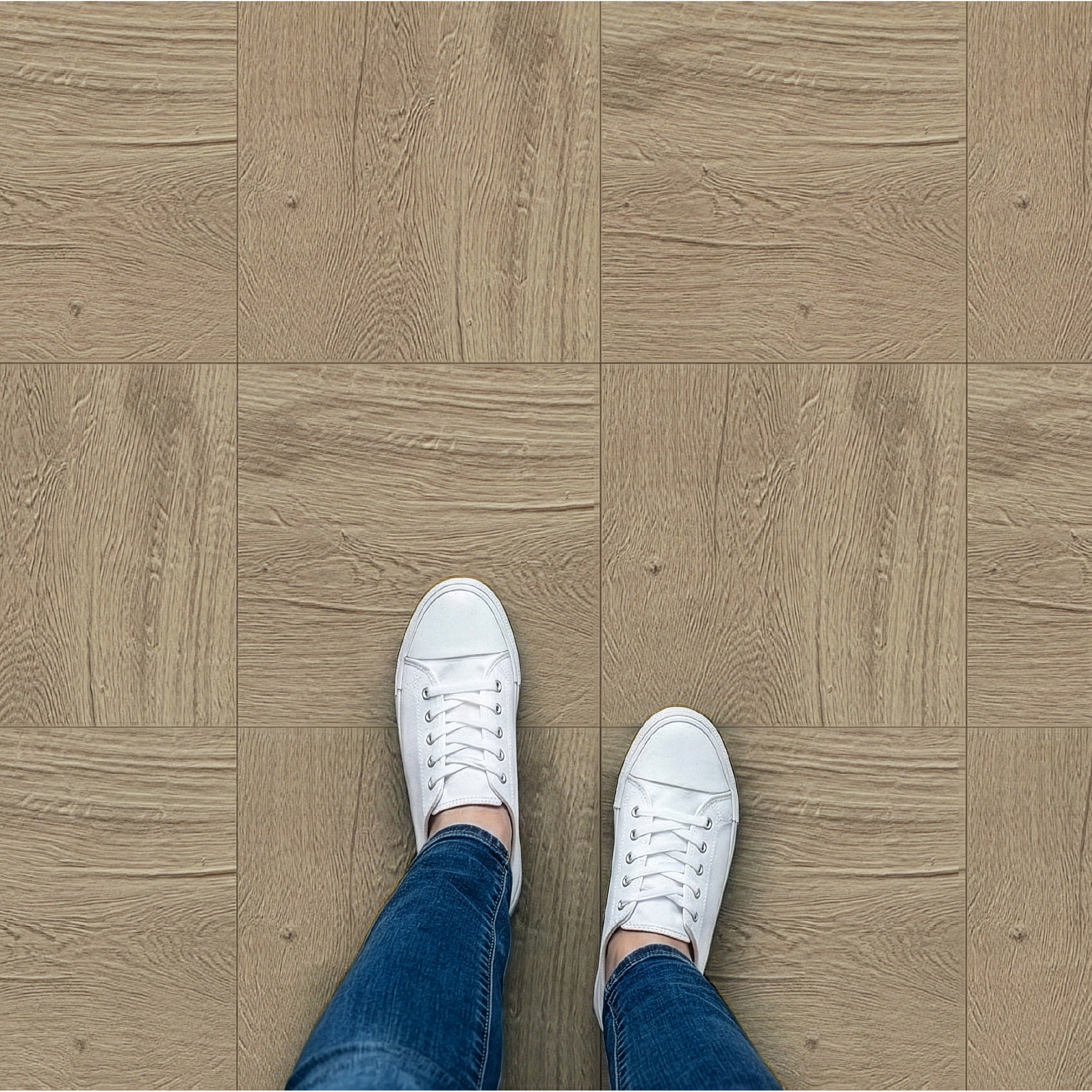 Floor Tile Wood 30.5x30.5cm Natural (10 Tiles Per Pack)