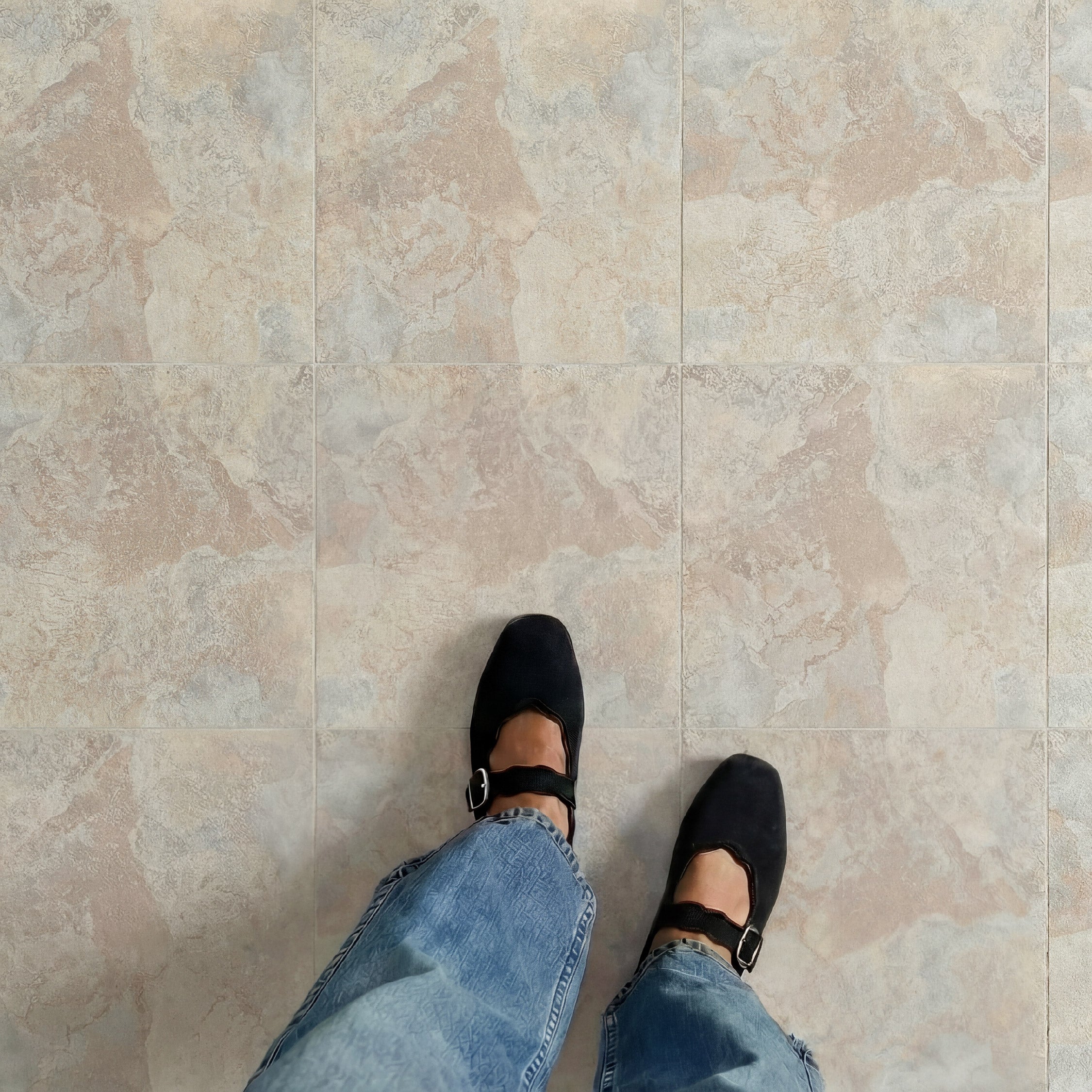 Floor Tile Stone 30.5x30.5cm Natural (10 Tiles Per Pack)