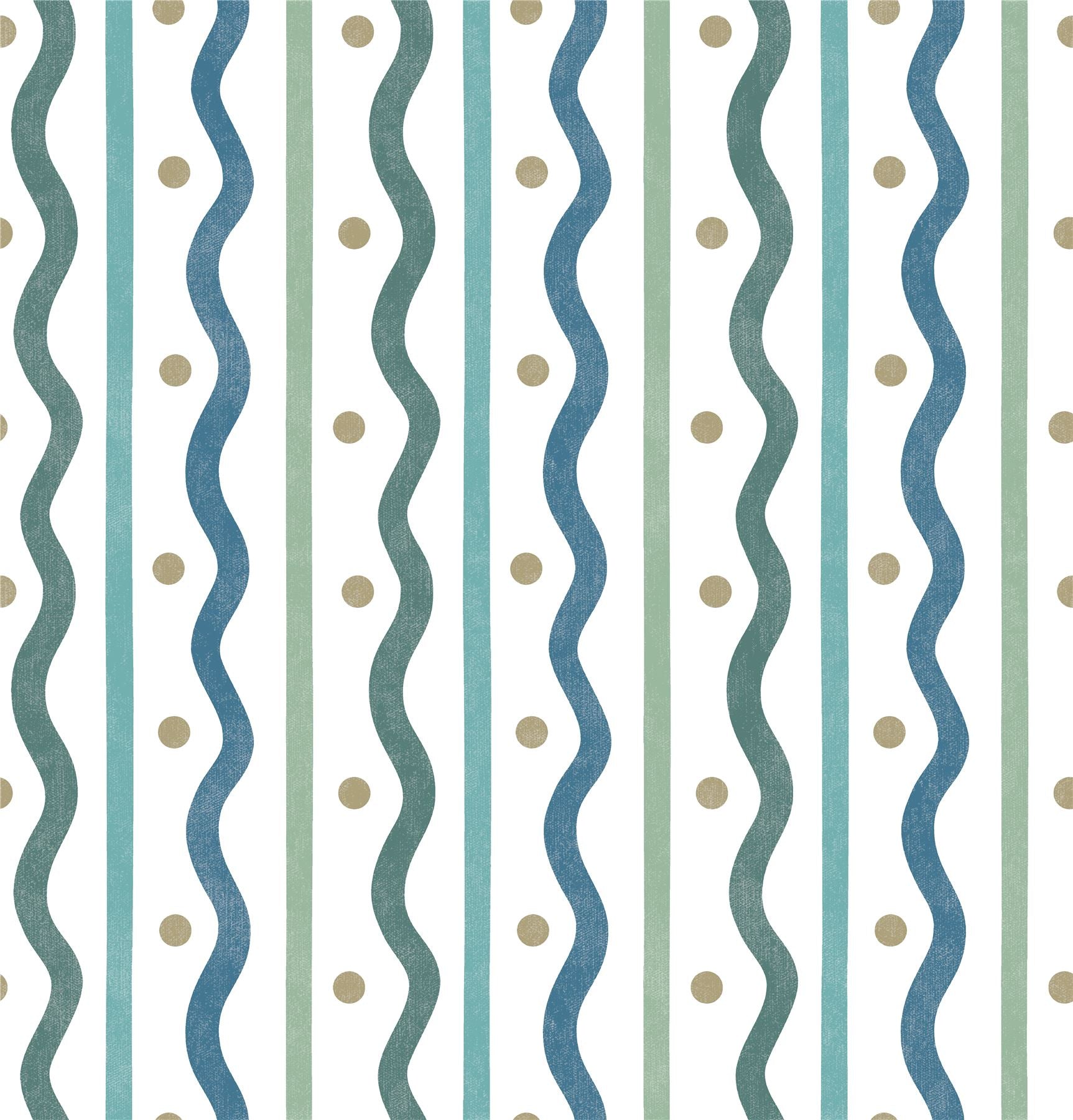 Squiggle Stripe Blue Green Wallpaper