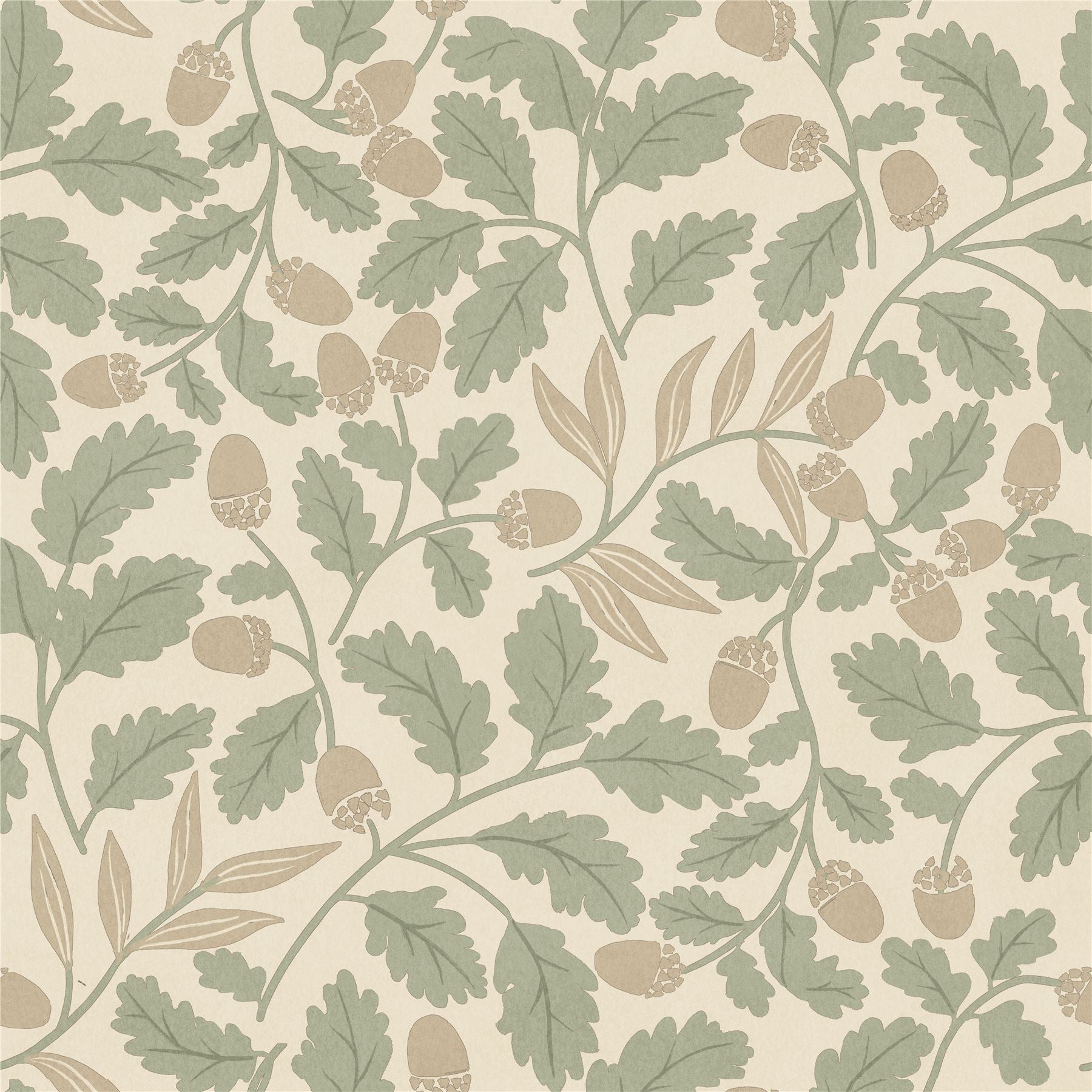 Acorn Trail Sage Wallpaper