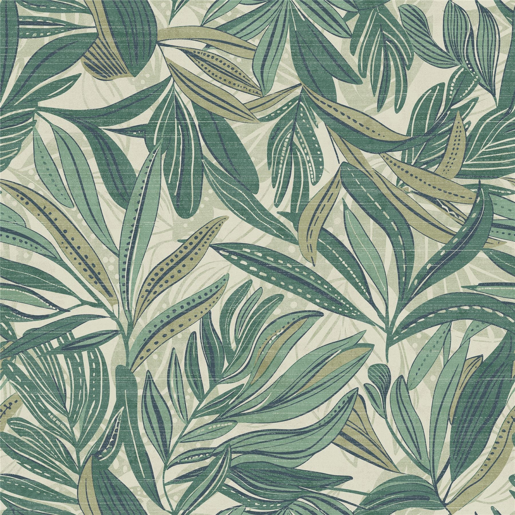 Graphic Tropical Leaf Green Wallpaper