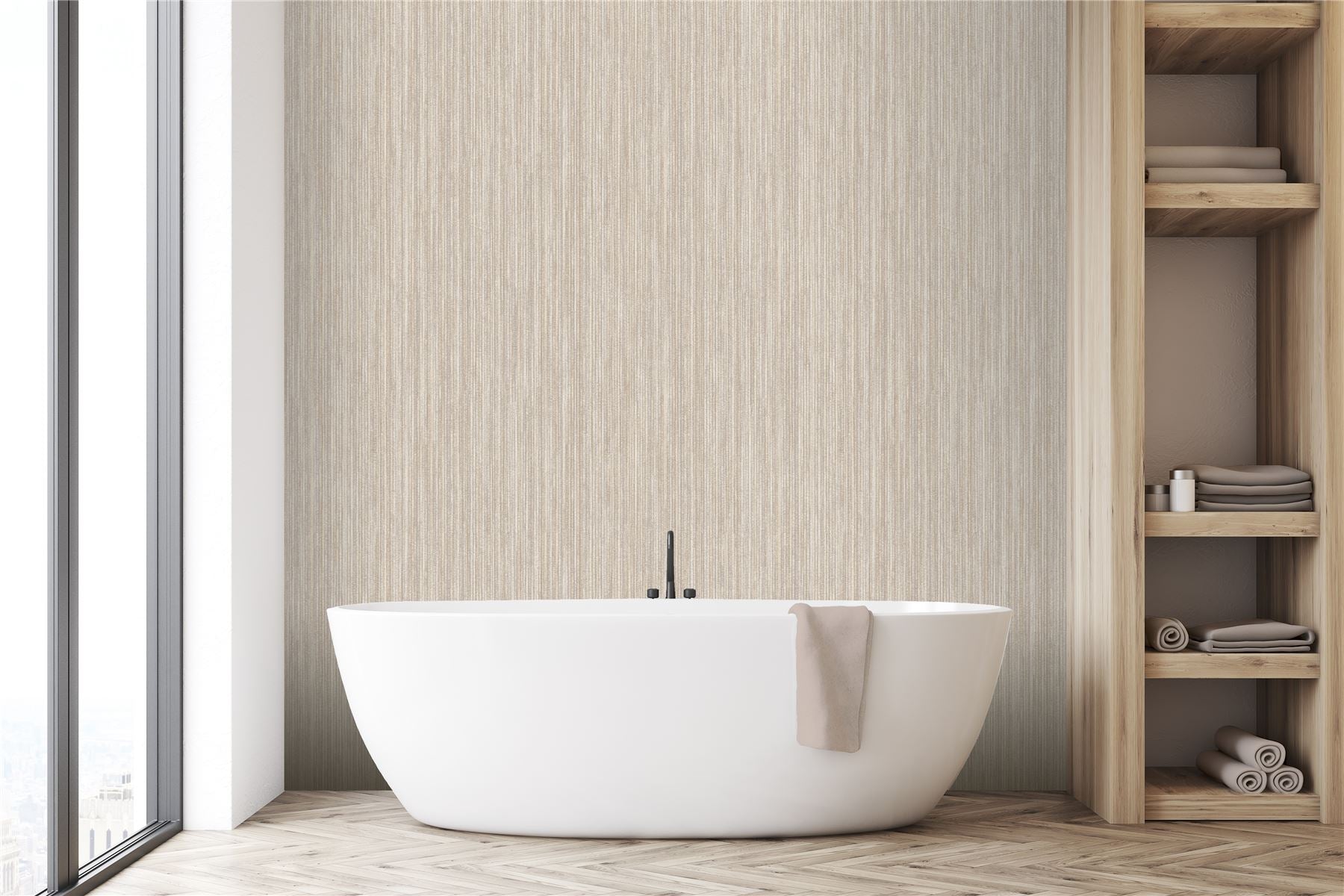 Japandi Grasscloth Wallpaper
