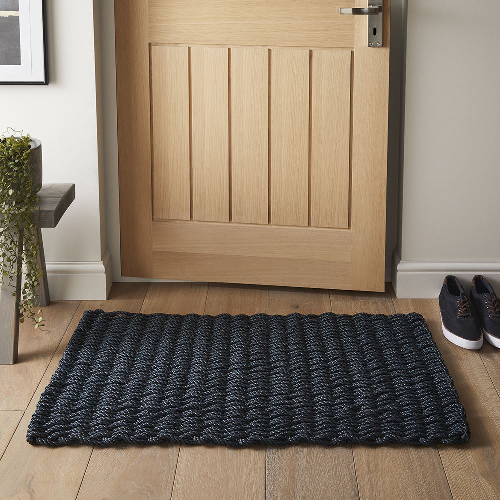 Didsbury Braided Polypropylene 55x100cm Navy Doormat