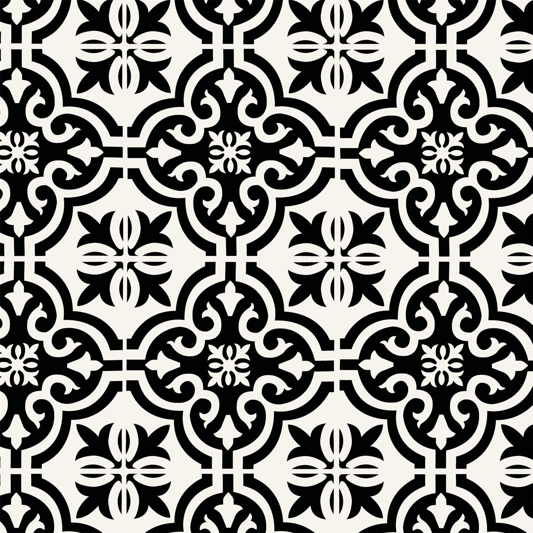 Wall Tile Motif 30.5x30.5cm Black (5 Tiles Per Pack)