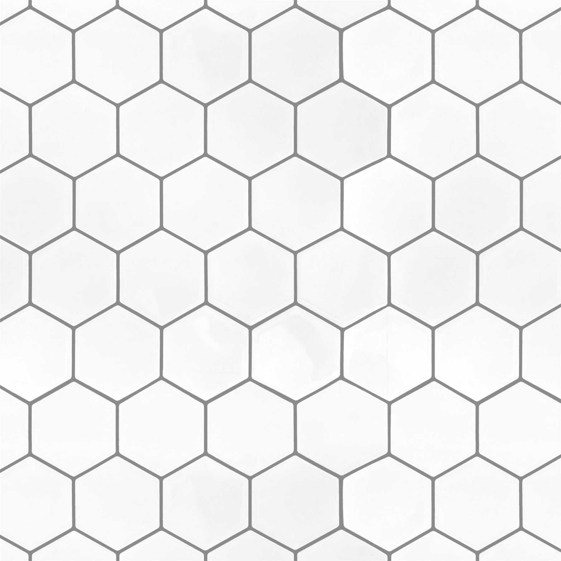 Wall Tile Hexagon 30.5x30.5cm White (5 Tiles Per Pack)