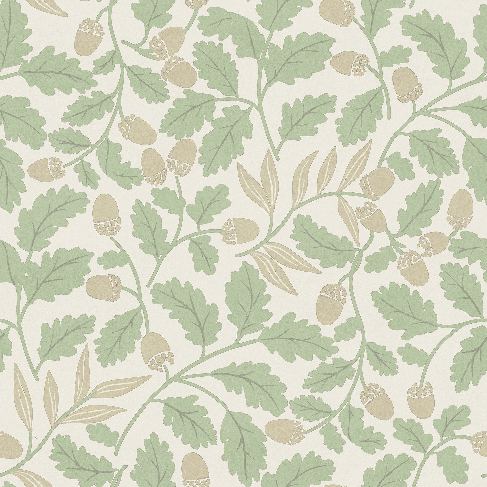 Acorn Trail Sage Wallpaper