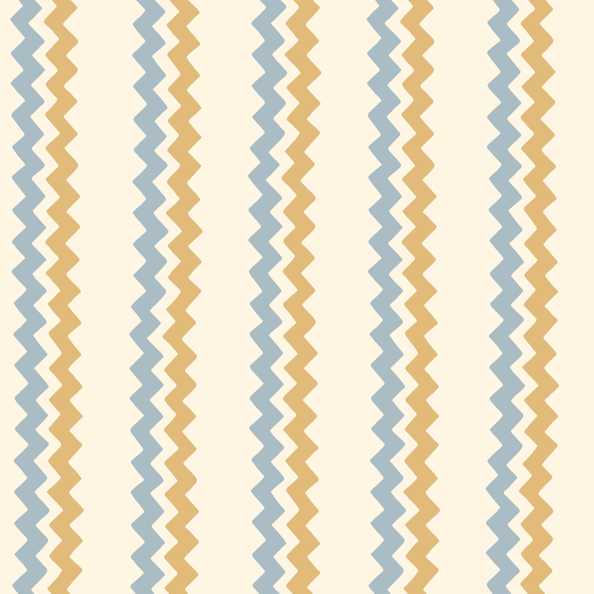 Ziggle Stripe Blue & Yellow Wallpaper