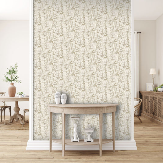 Organic Forest Neutral / Gold Wallpaper