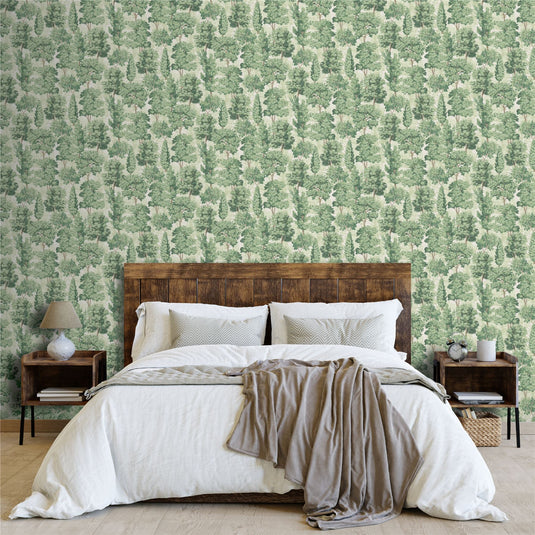 Organic Forest Green Wallpaper