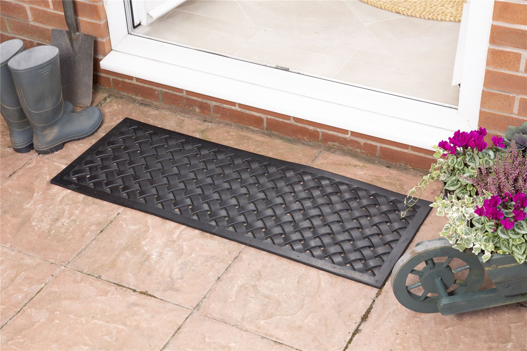 Reddish Rubber Lattice 45x120cm Doormat