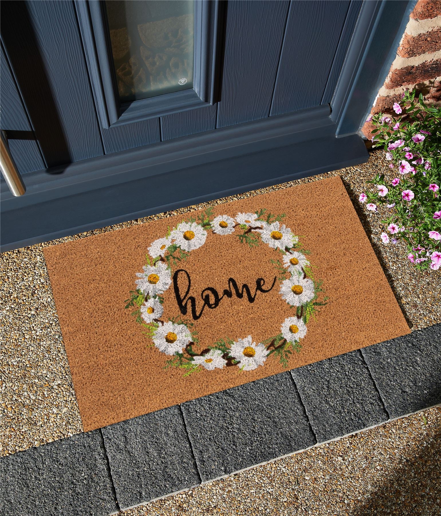 Astley Daisy/ Home Latex Backed Coir 45x75cm Doormat
