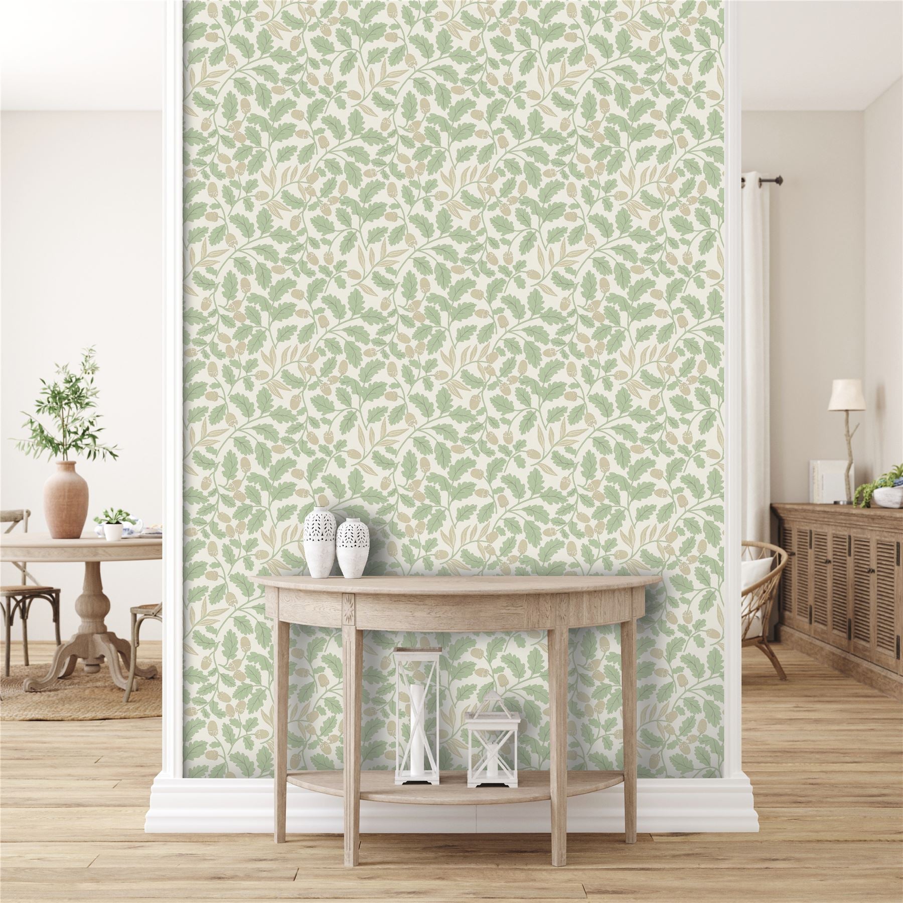 Acorn Trail Sage Wallpaper