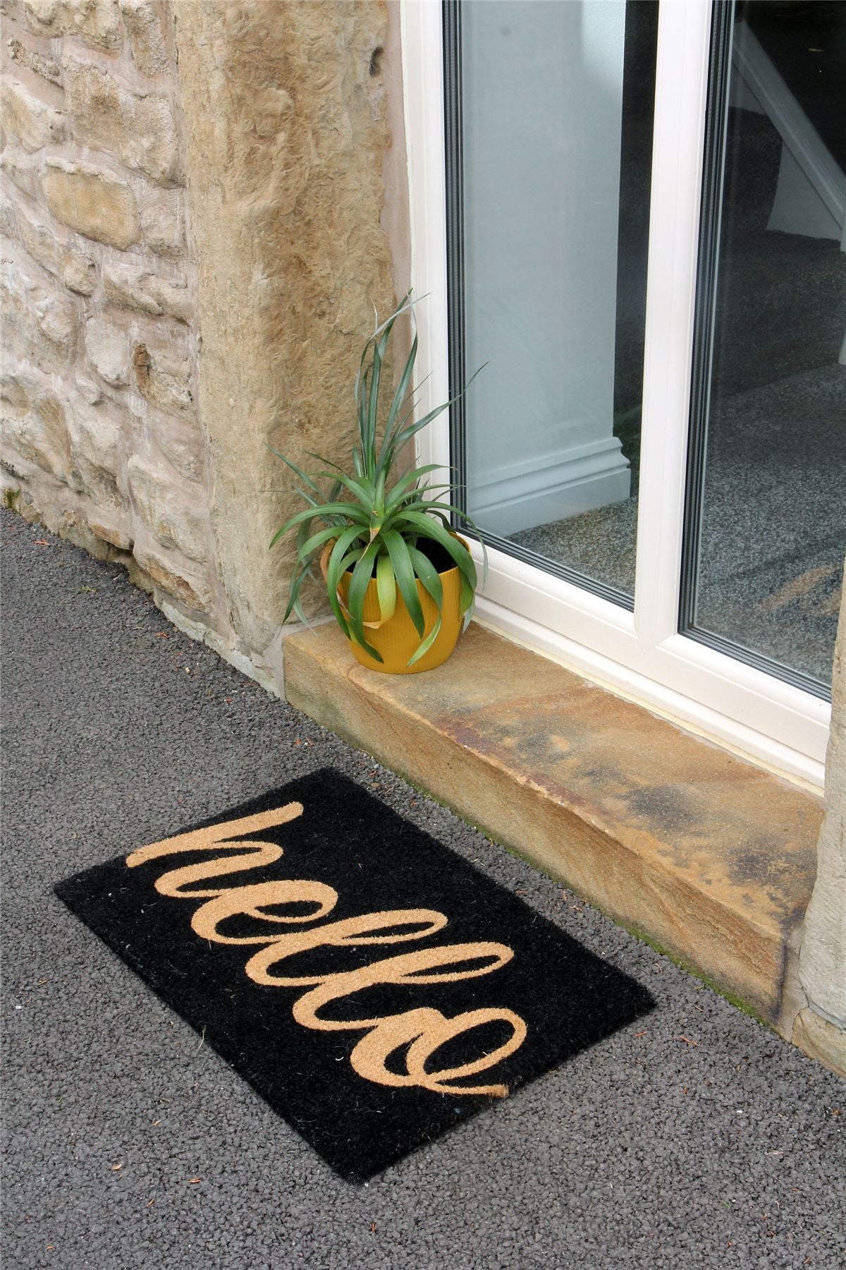 Astley Hello Printed PVC Backed Coir 40x60cm Doormat