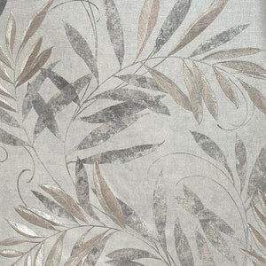 Luxury Leaf Soft Silver Wallpaper            