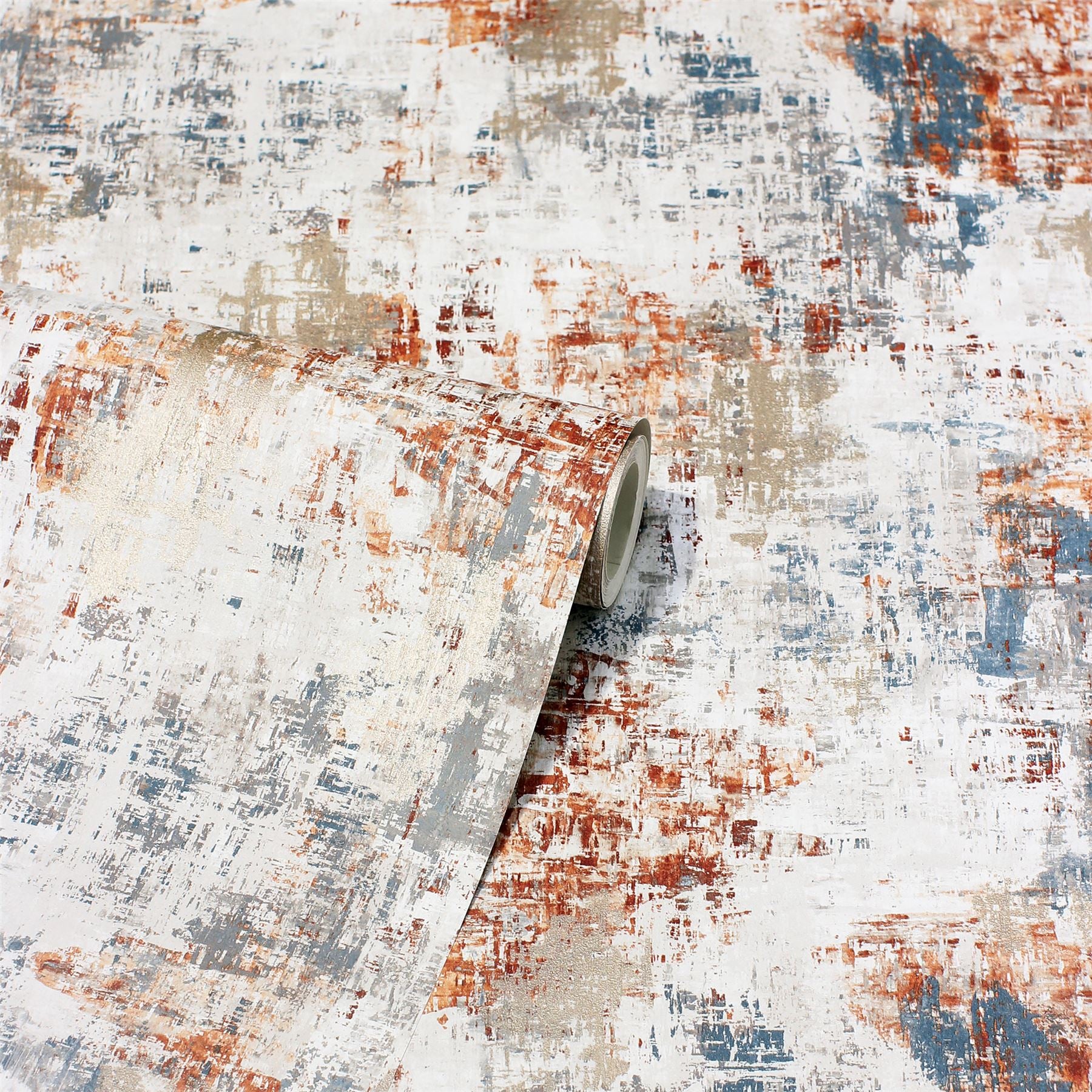 Abstract Texture Copper Navy Wallpaper