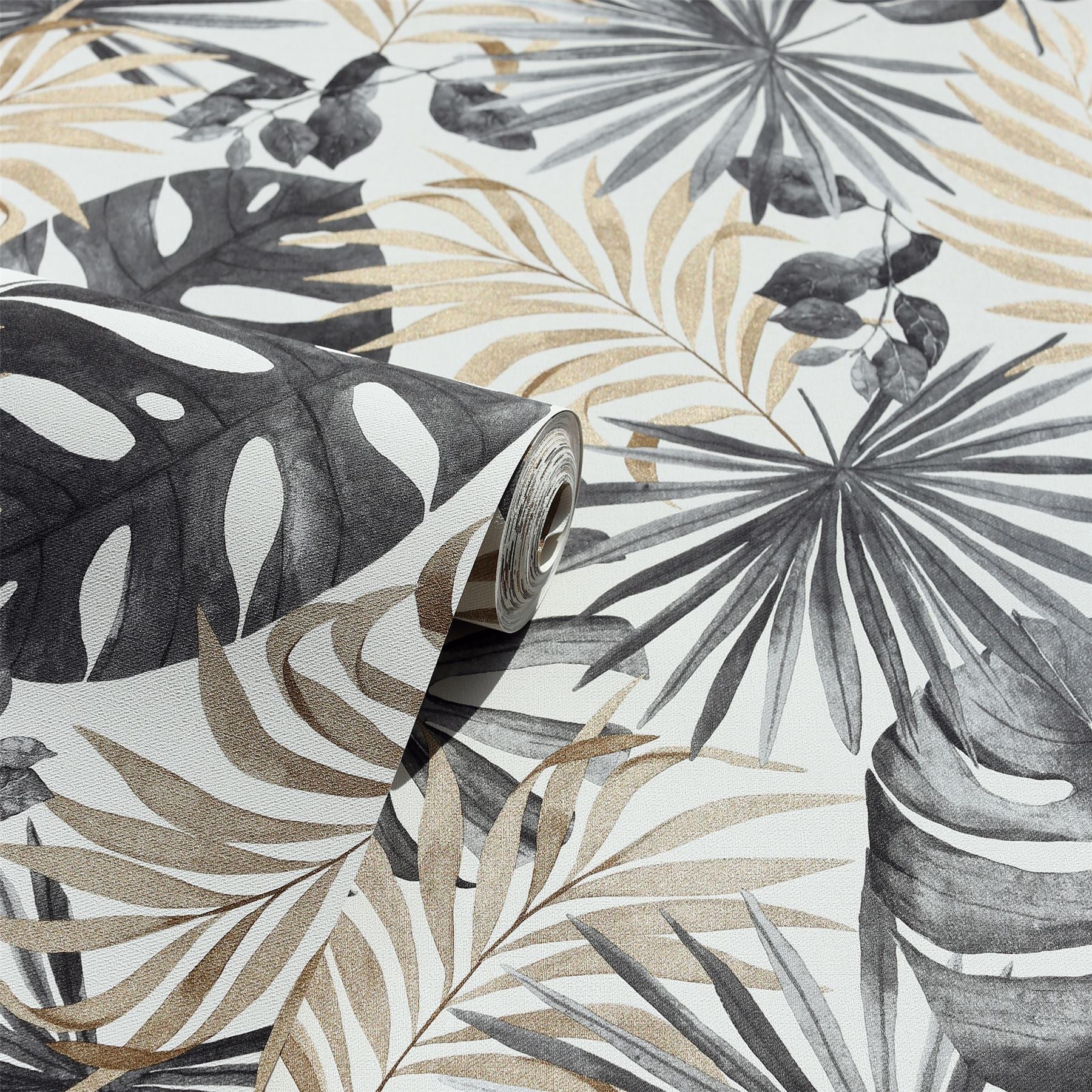Jungle Wall Black/Gold Wallpaper