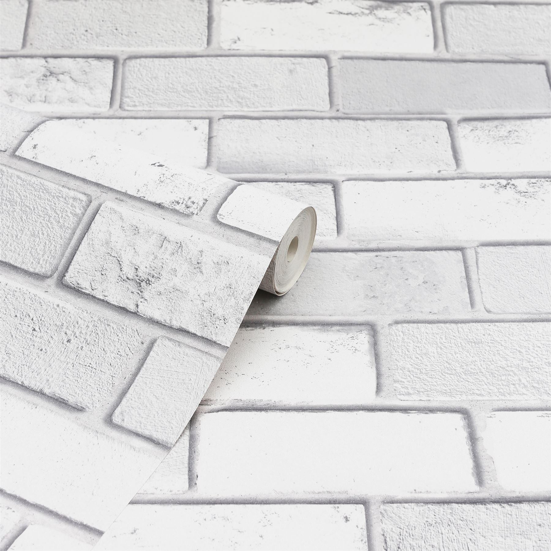 Diamond White Brick Wallpaper