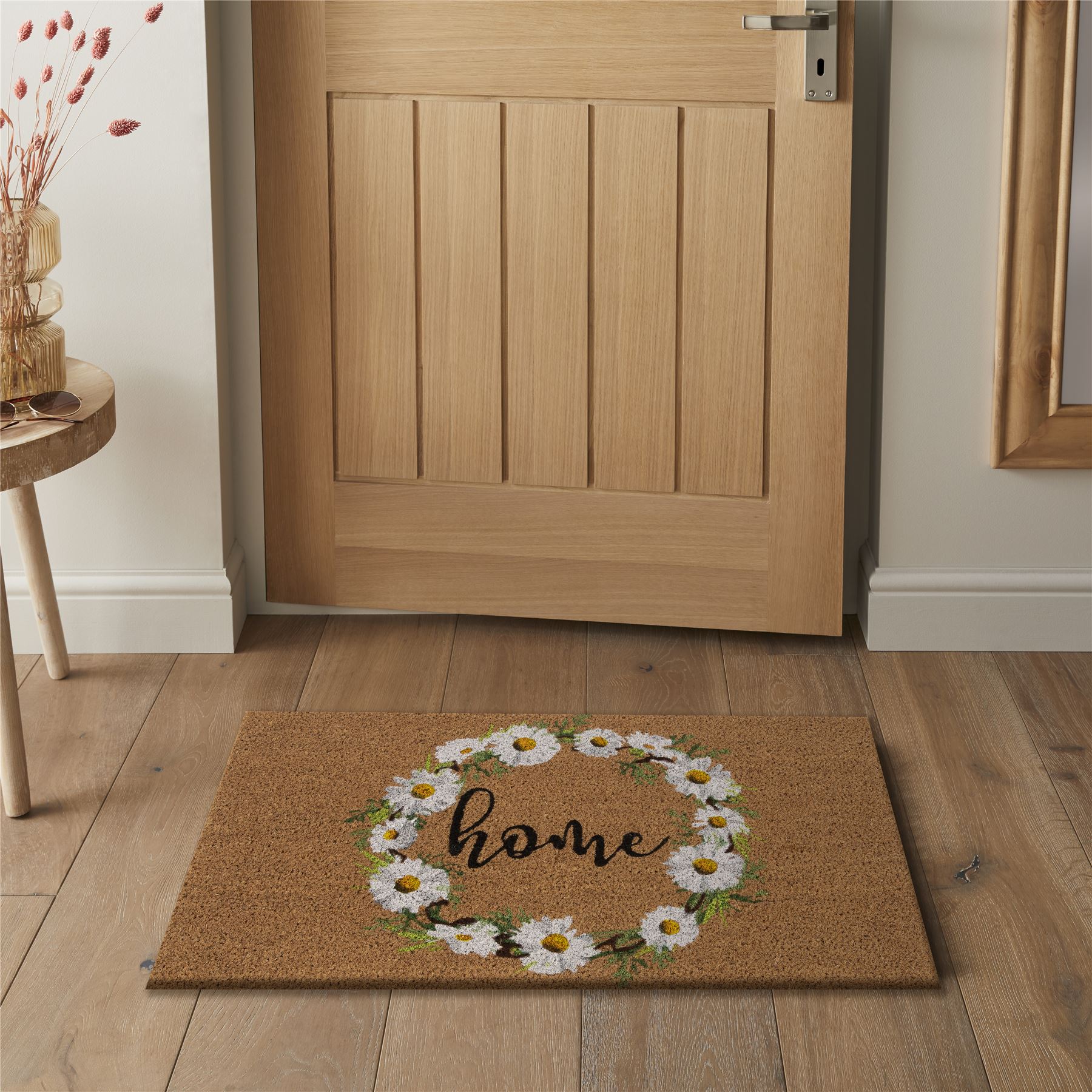 Astley Daisy/ Home Latex Backed Coir 45x75cm Doormat