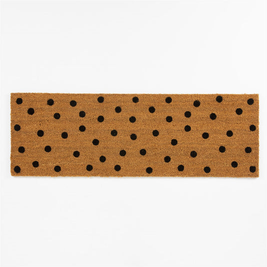 Astley Printed Totally Dotty PVC Backed Coir 40x120cm Natural Doormat
