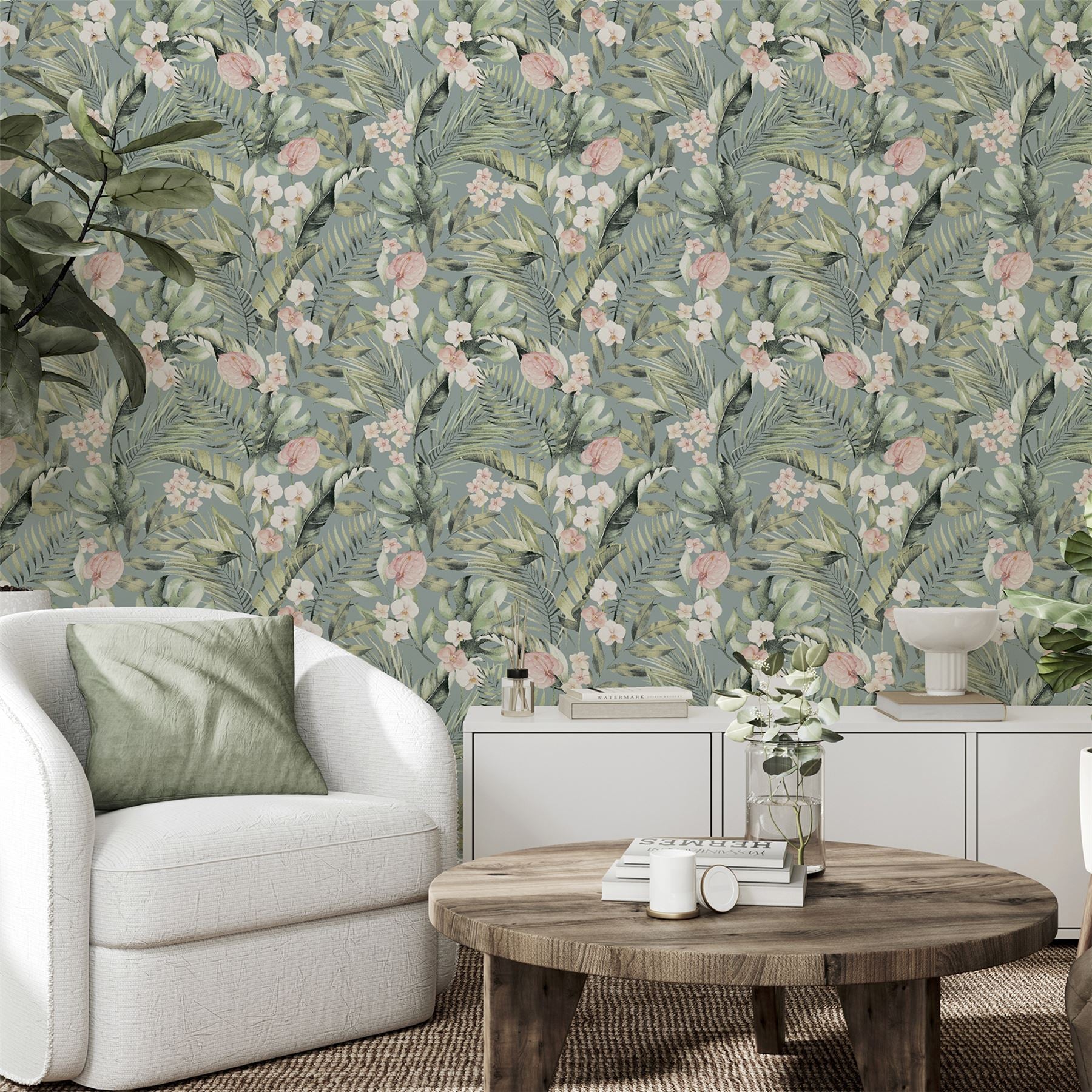 Tropical Floral Sea Blue