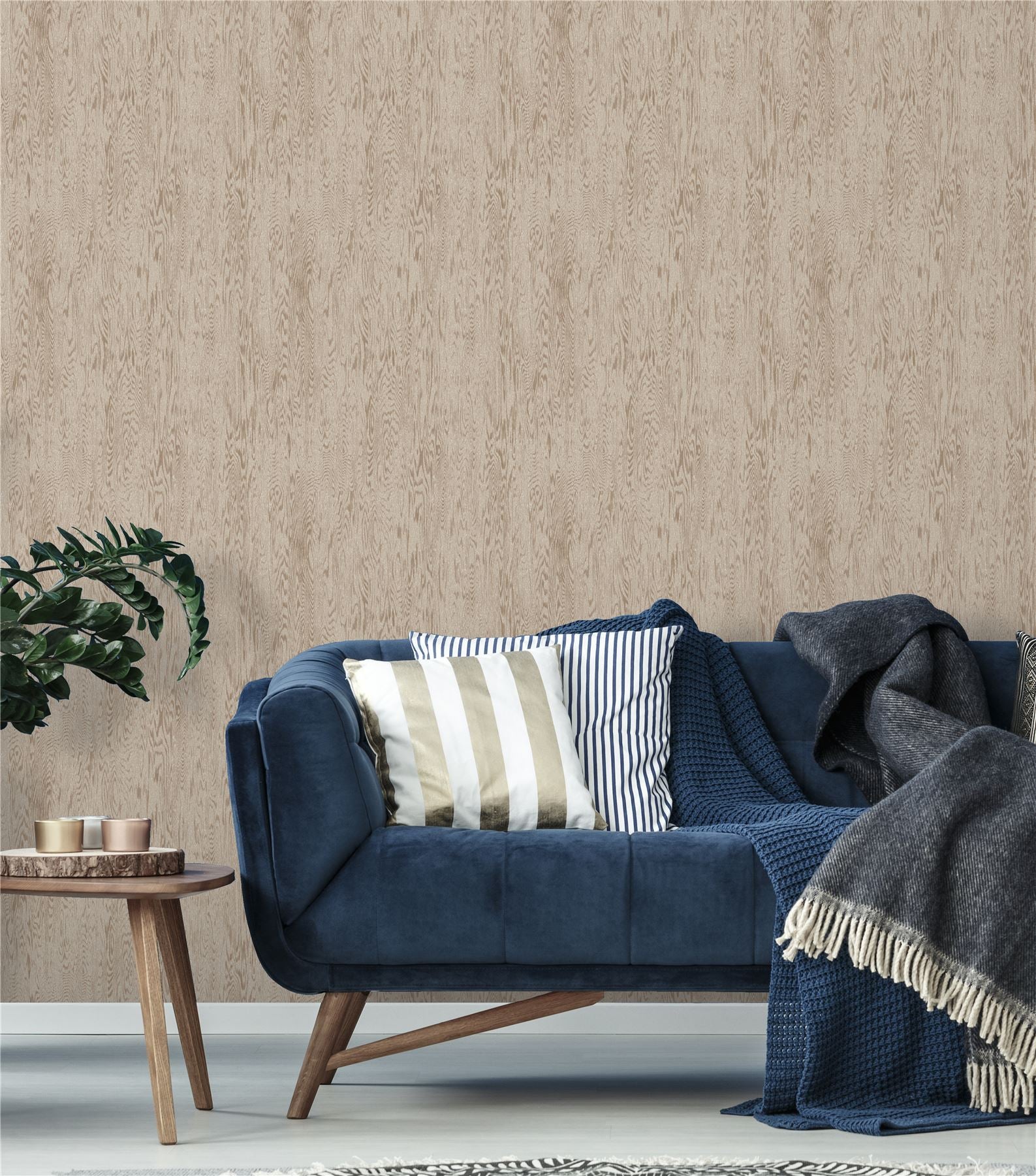 Wood Grain Neutral Wallpaper