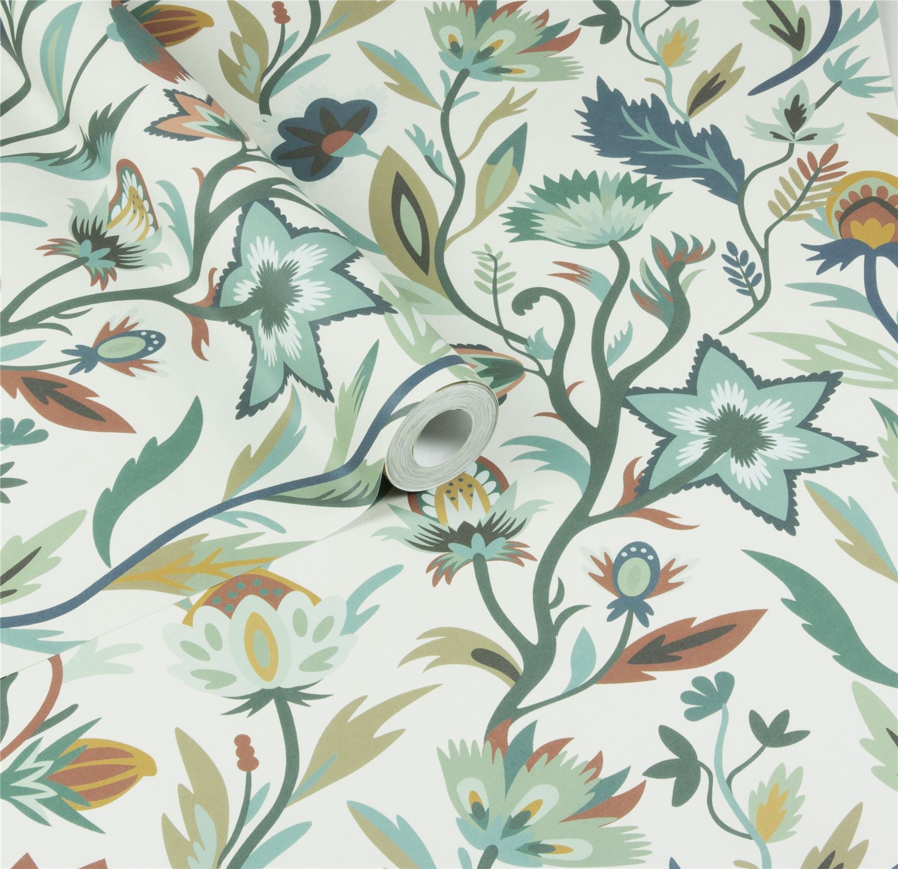 Lush Paradise Blue Wallpaper