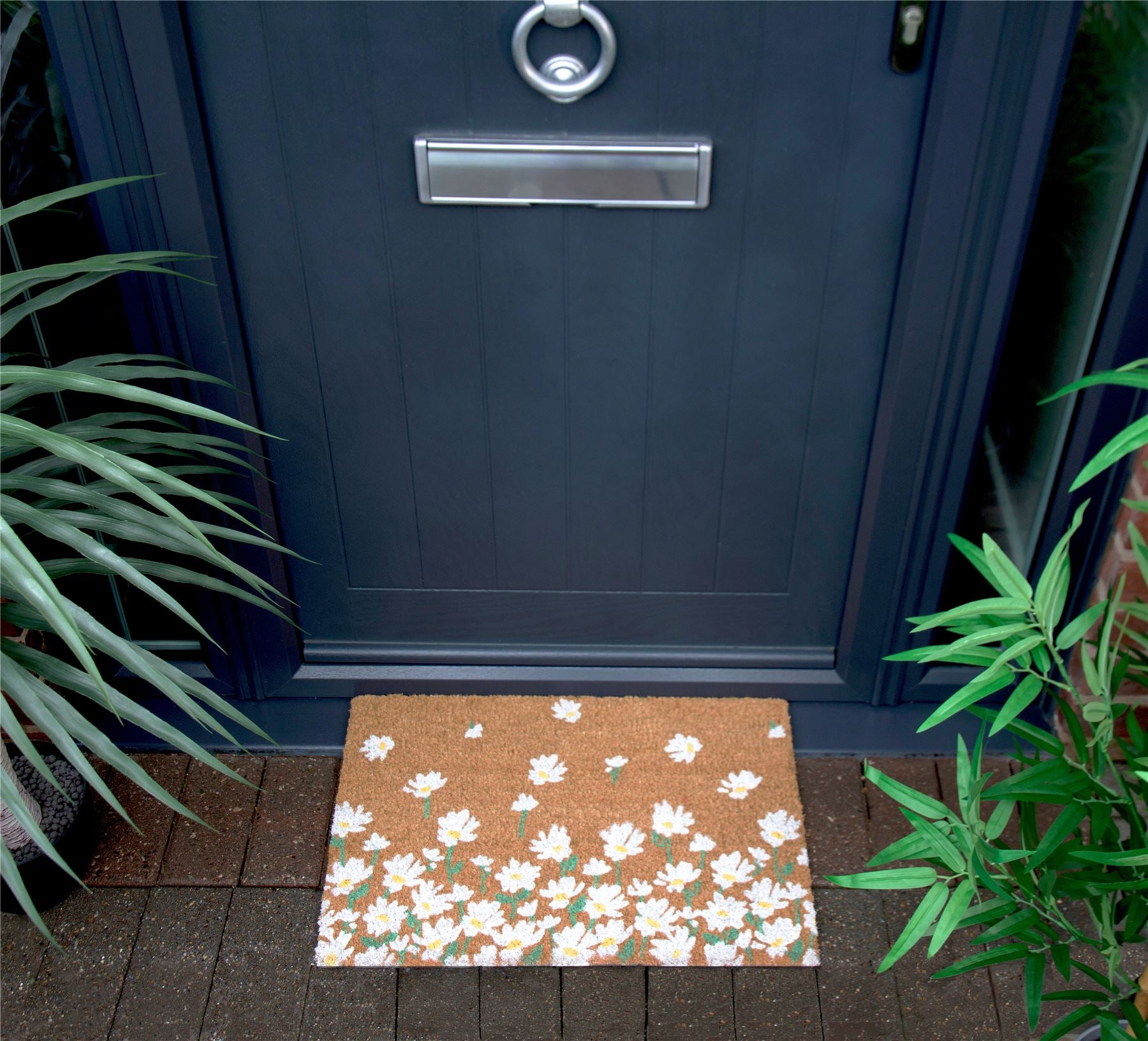Astley Daisy Printed Neutral Doormat 40x60cm