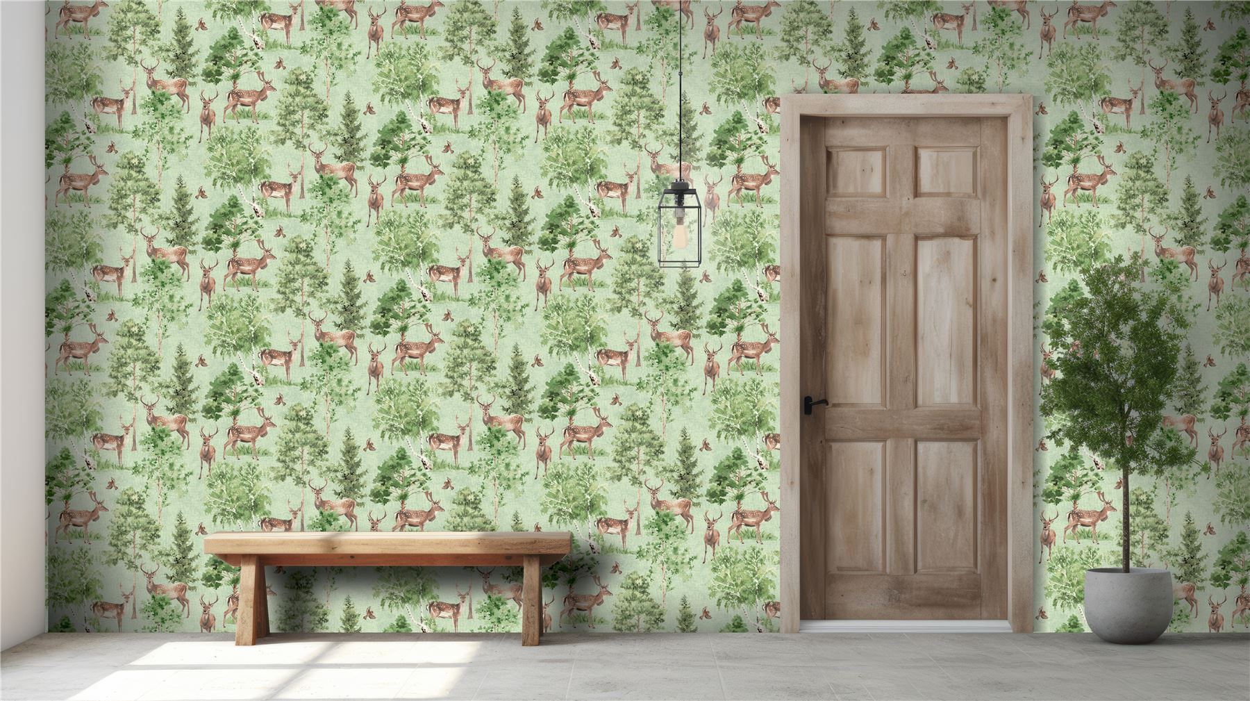 Deer Forest Natural Wallpaper