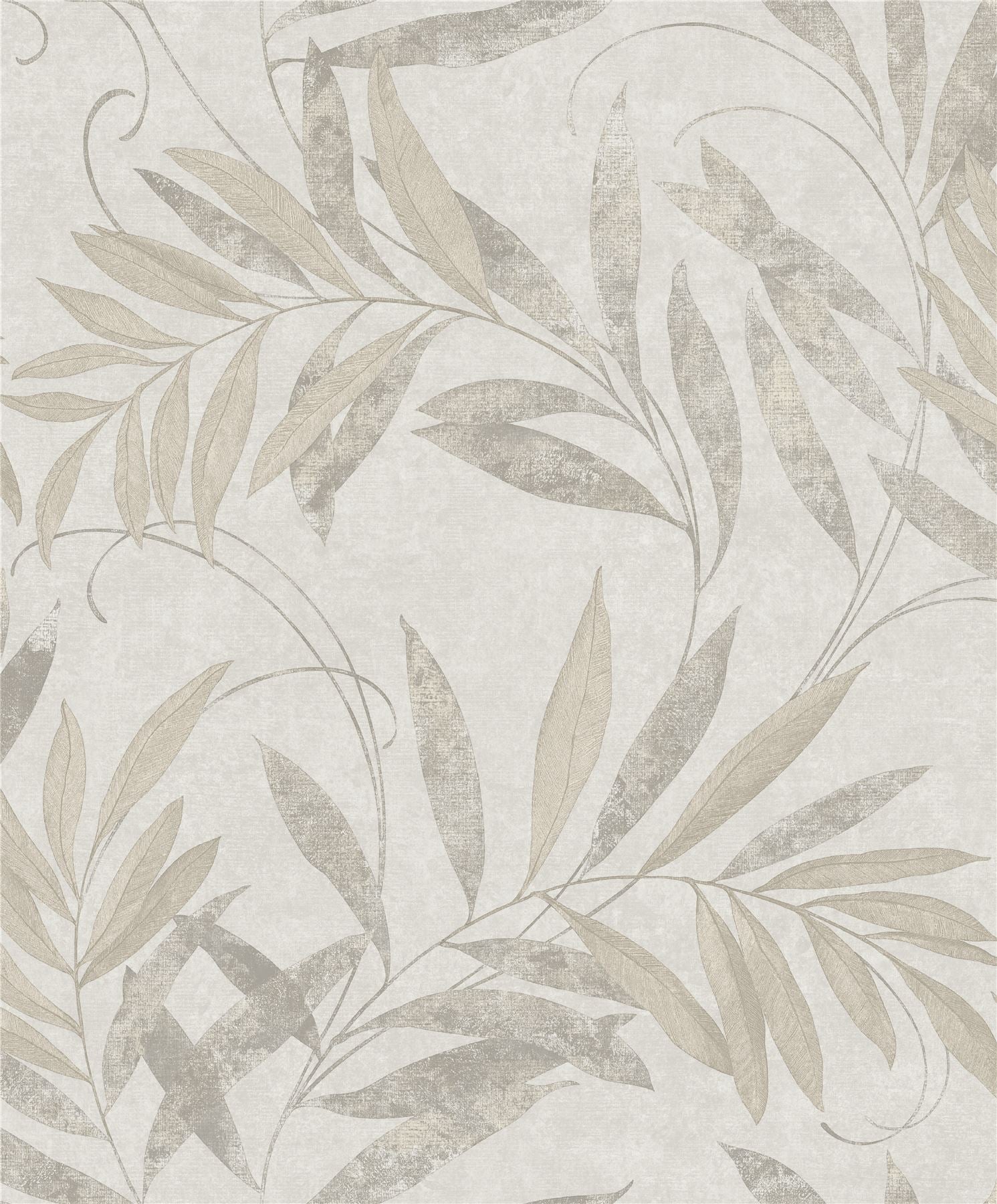 Luxury Leaf Soft Silver Wallpaper