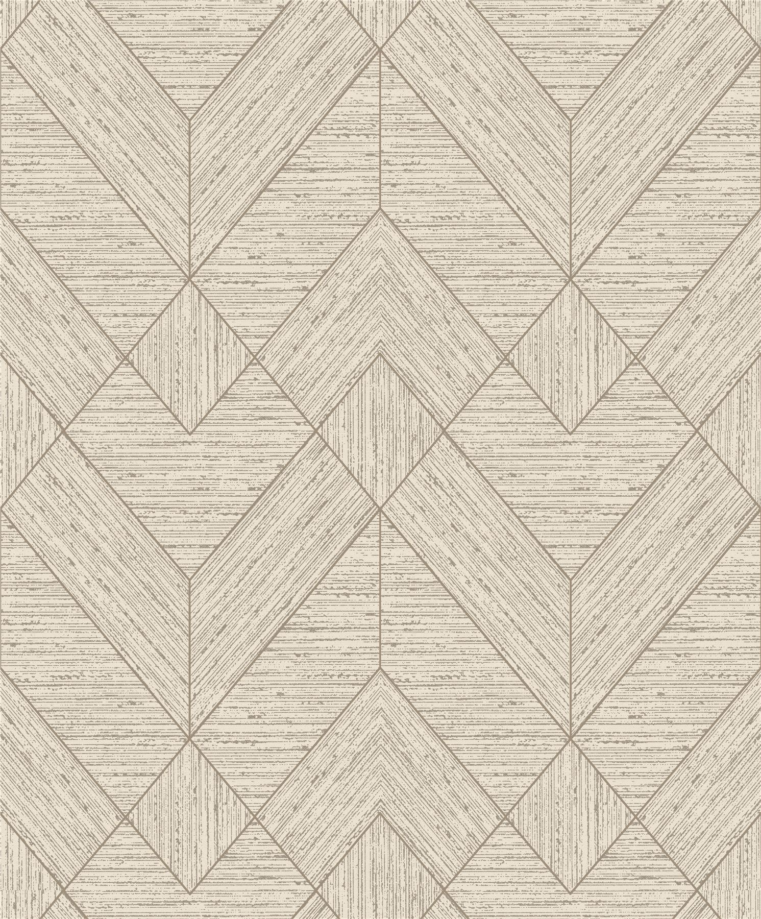 Wood Grain Geo Neutral / Gold Wallpaper