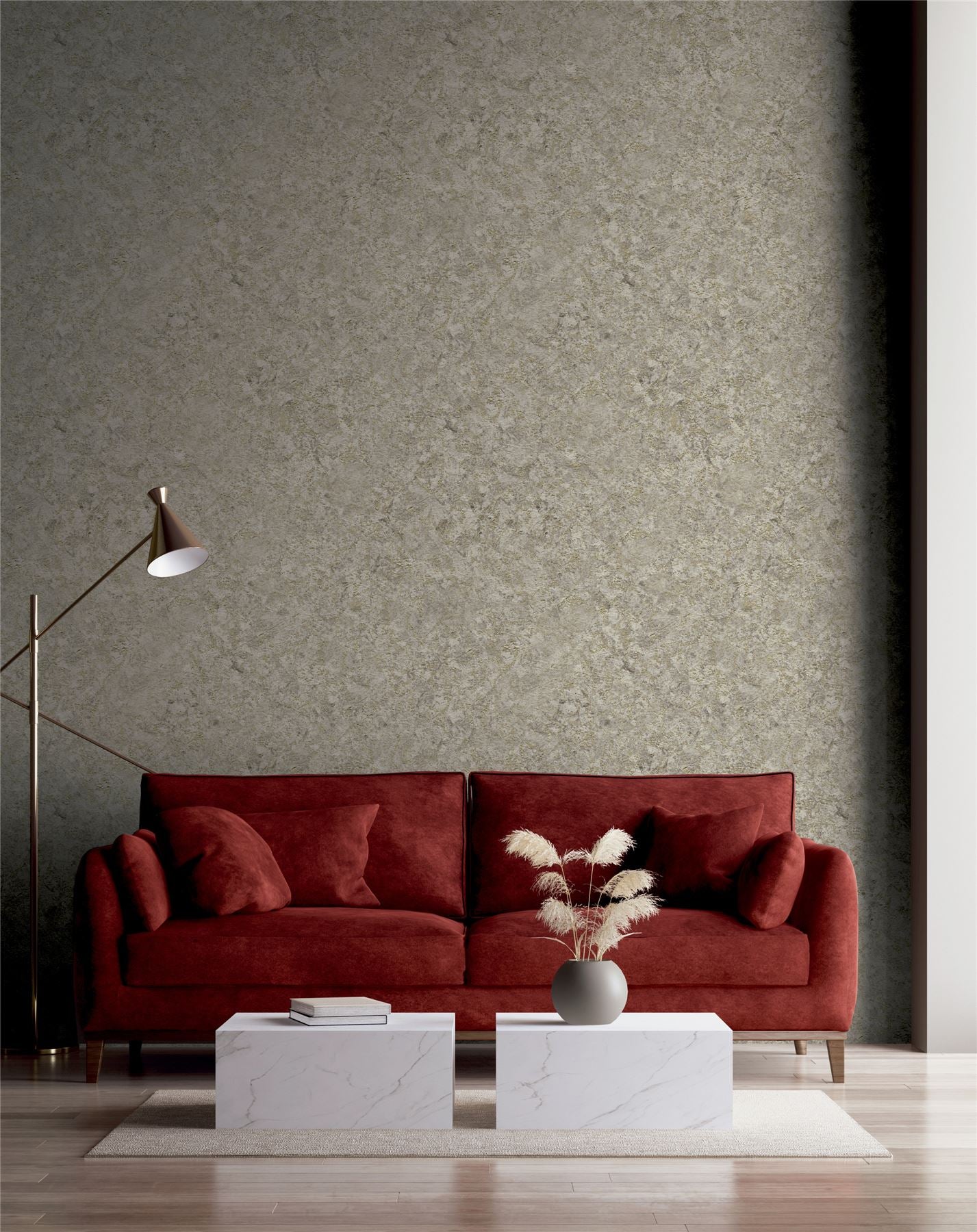 Textured Marble Cappuccino / Gold Wallpaper