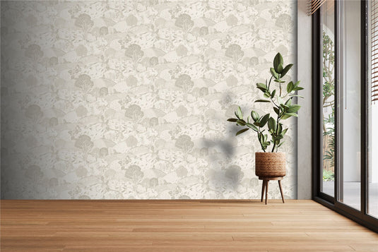 Country Landscape Neutral Wallpaper
