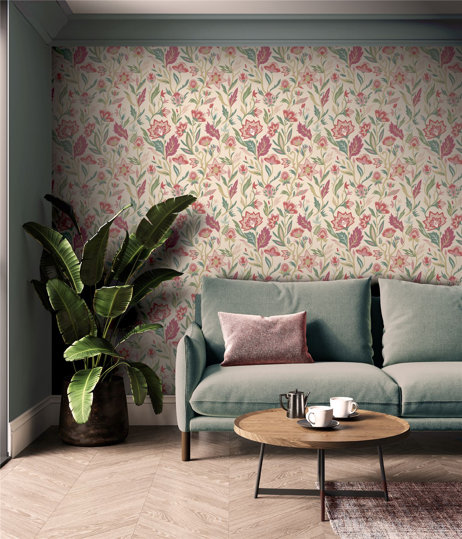 Lush Paradise Pink Wallpaper