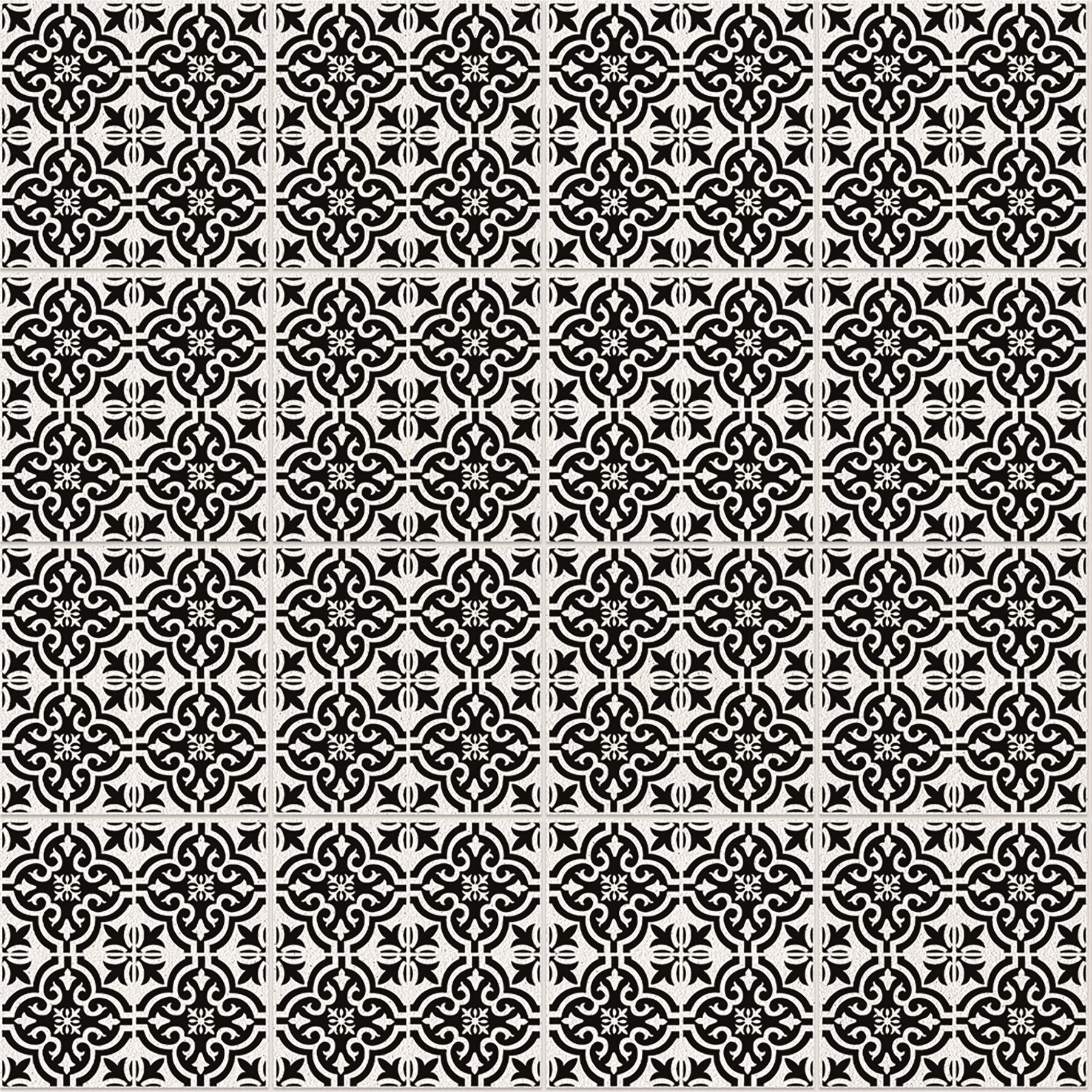 Wall Tile Motif 30.5x30.5cm Black (5 Tiles Per Pack)