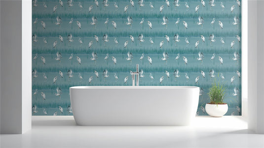 Heron River Blue Wallpaper