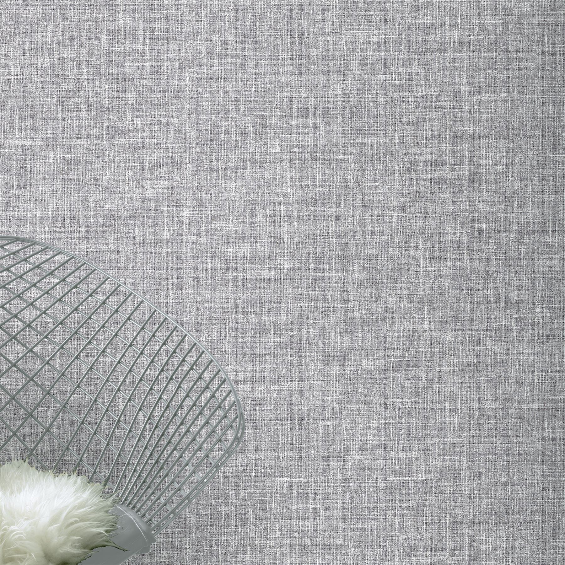 Luxe Hessian Mid Grey Wallpaper