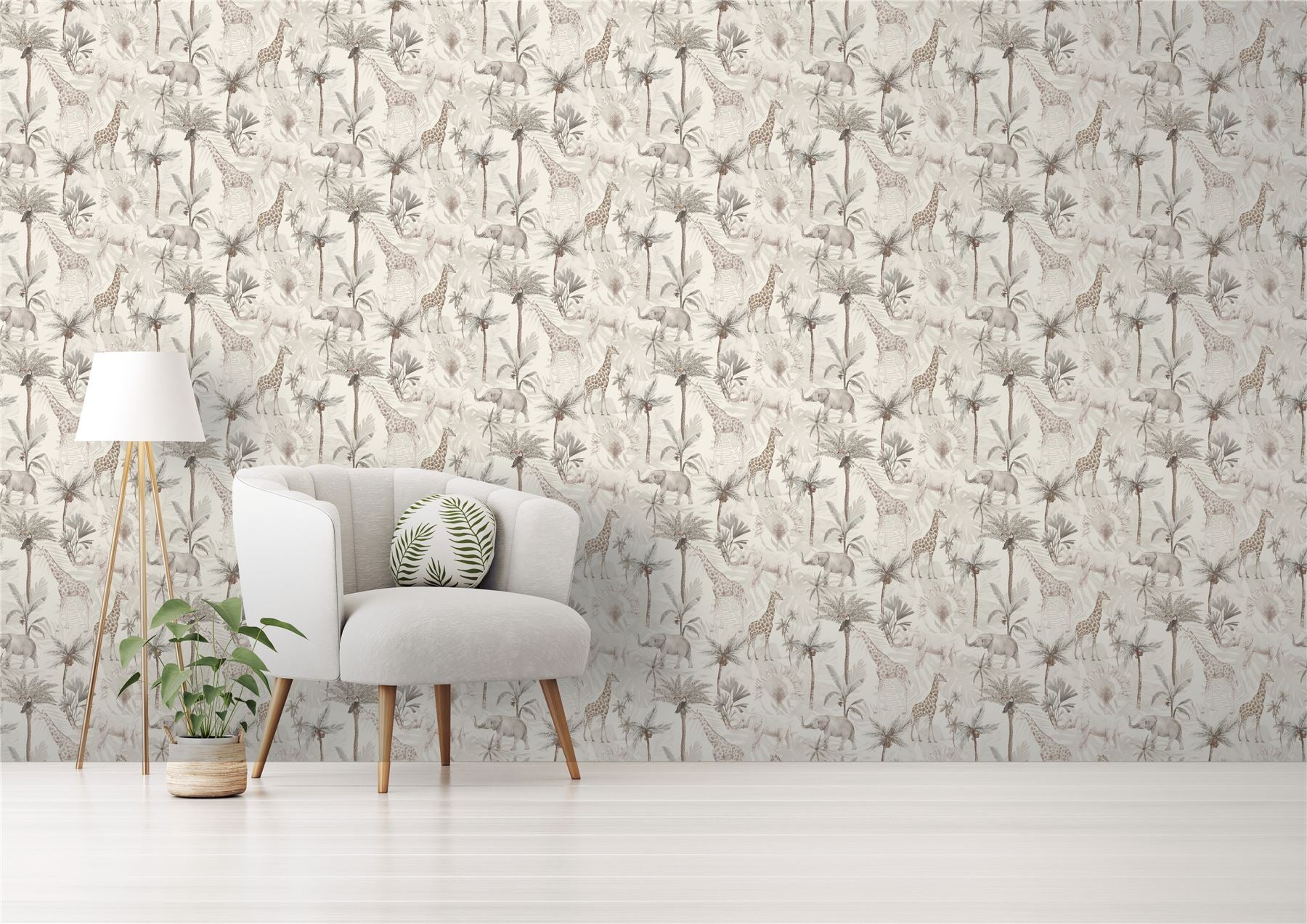 Serengeti Animals Neutral Wallpaper