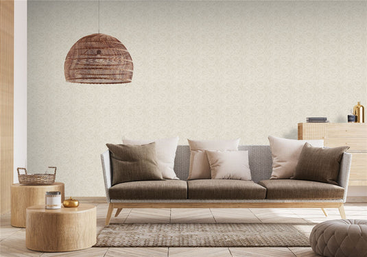 Leaf Print Neutral Wallpaper