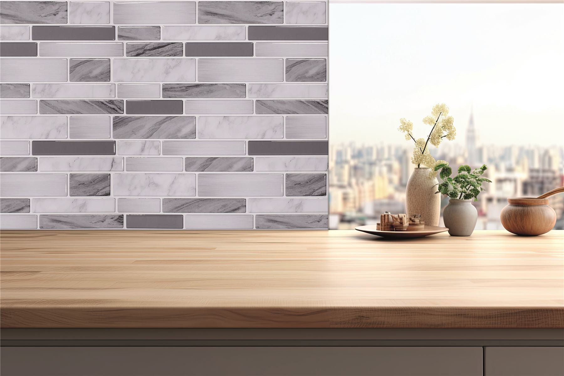 Wall Tile Slate 30.5x30.5cm Grey (5 Tiles Per Pack)