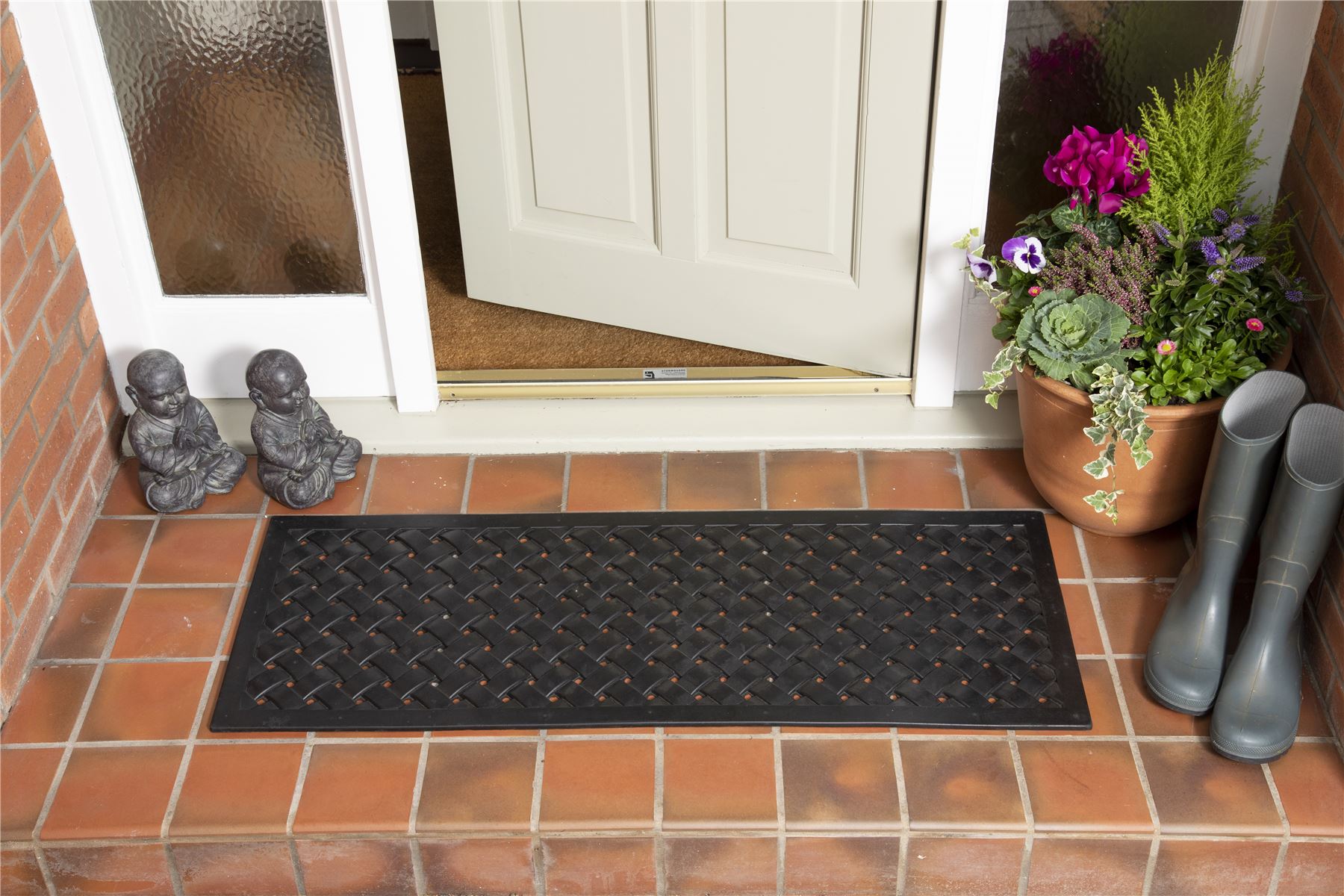 Reddish Rubber Lattice 45x120cm Doormat