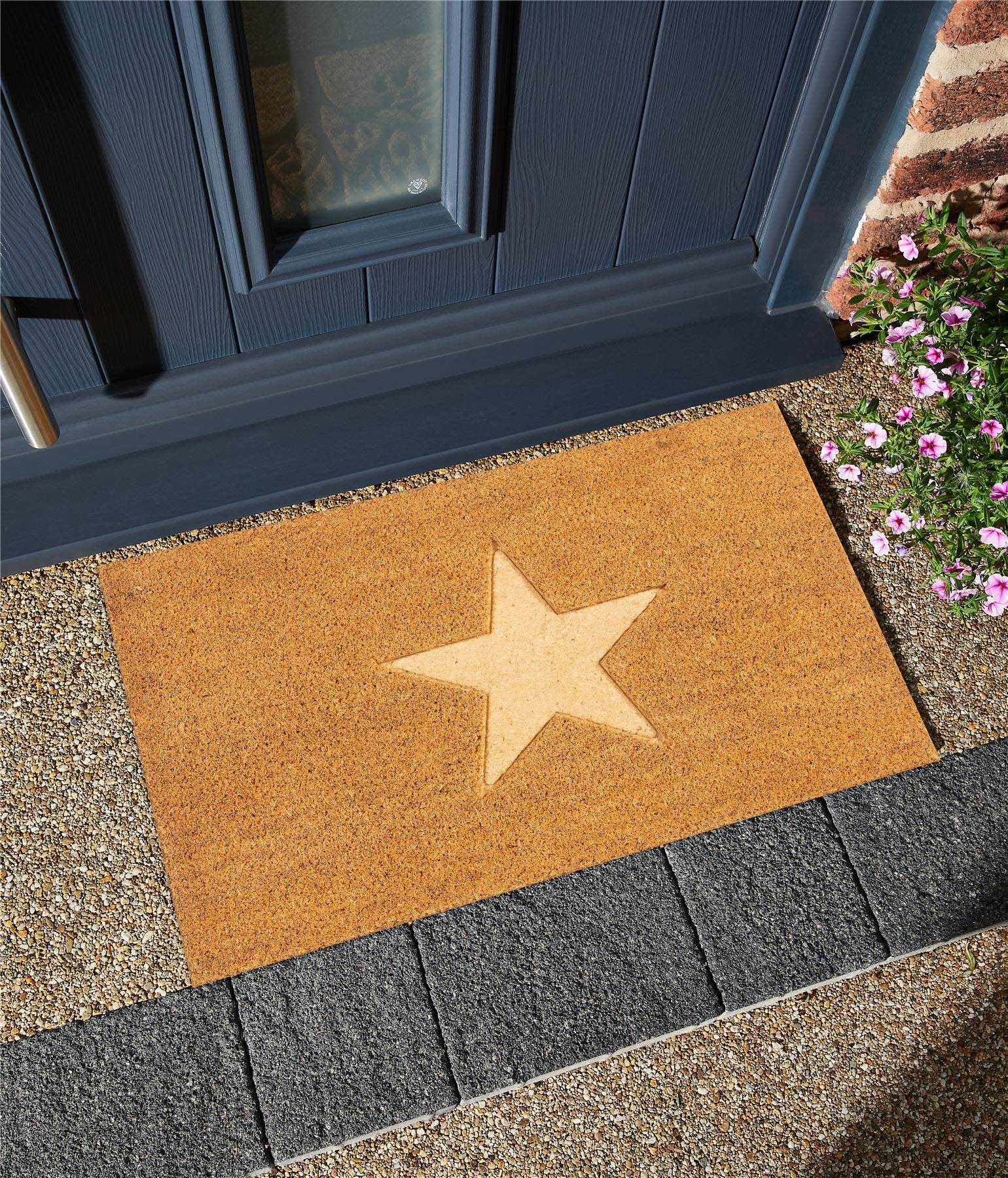 Astley Star Embossed PVC Backed Coir 60x40cm Doormat