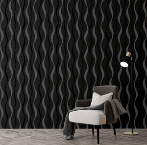 Ribbon Geo Black Wallpaper