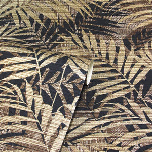 Textured Palm Gold/Chocolate Wallpaper