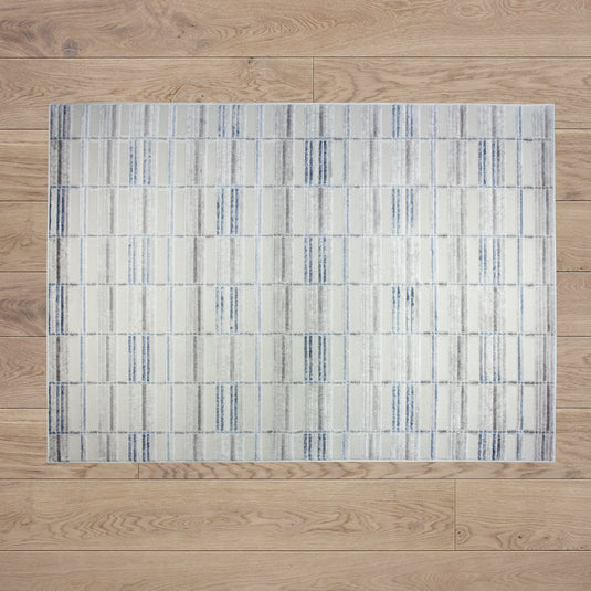 Muse Check Lines Navy Rug