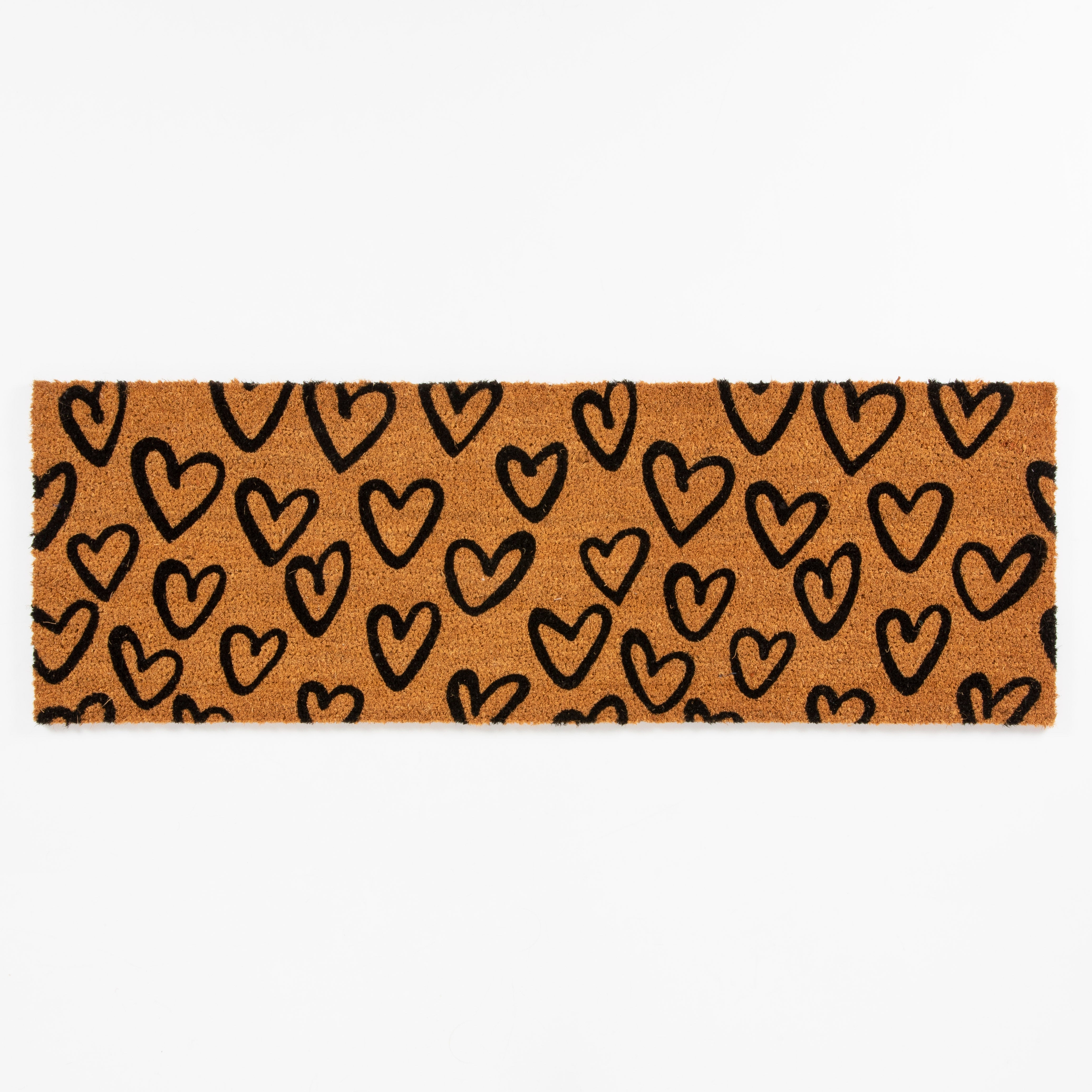 Astley Printed Hand Drawn Hearts Natural Doormat