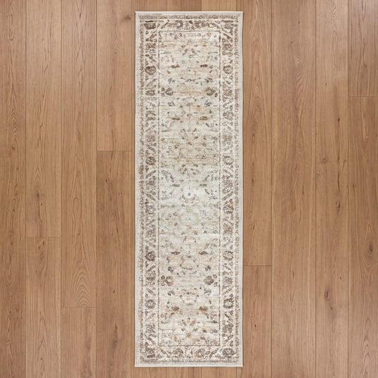 Muse Traditional Floral Natural 60 x 230cm Runner