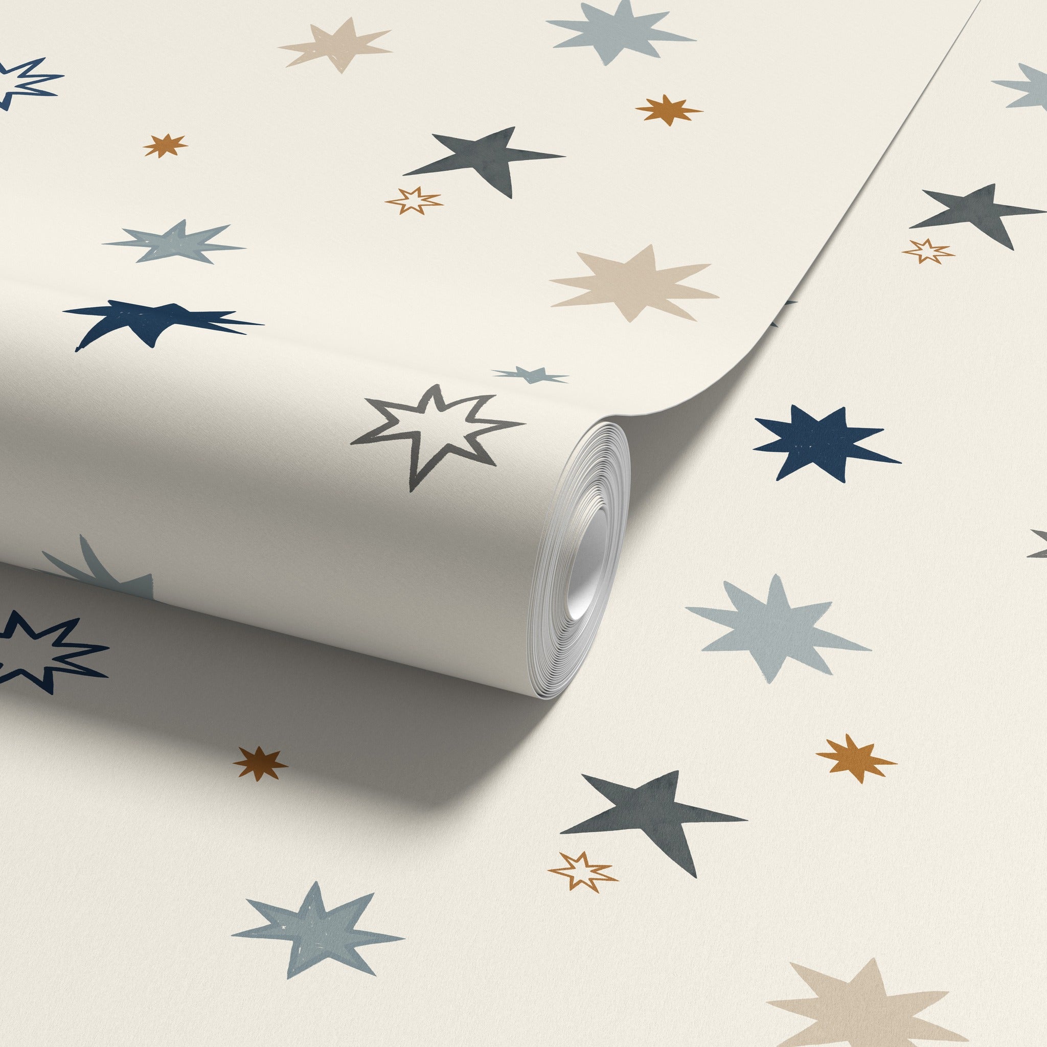 Supernova Blue & Blush Pink Wallpaper