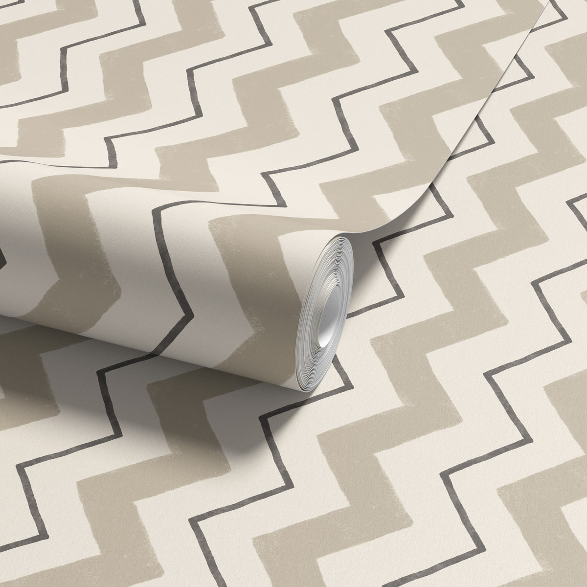 Blitzen Stripe Beige & Black Wallpaper