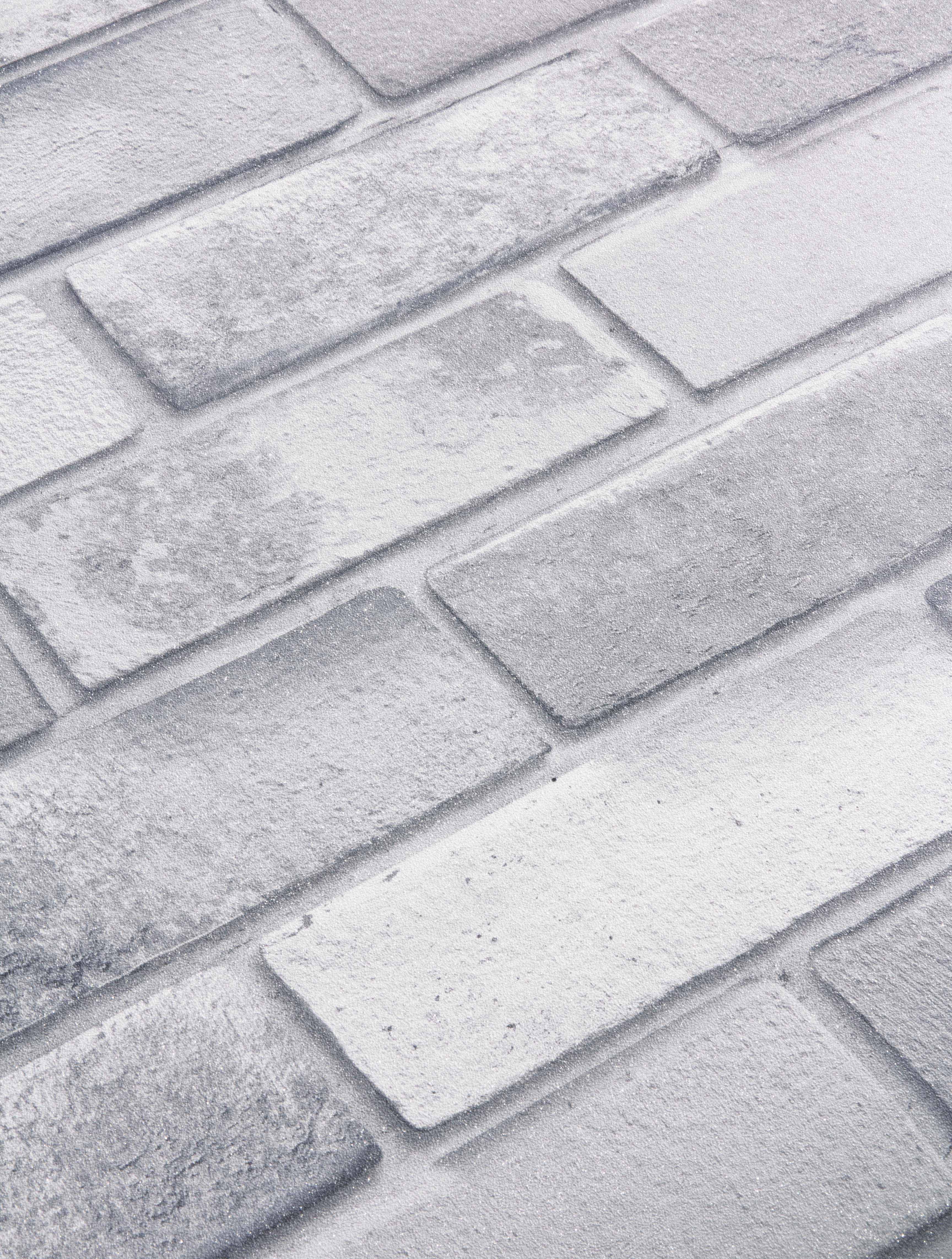 Diamond Silver Brick Wallpaper