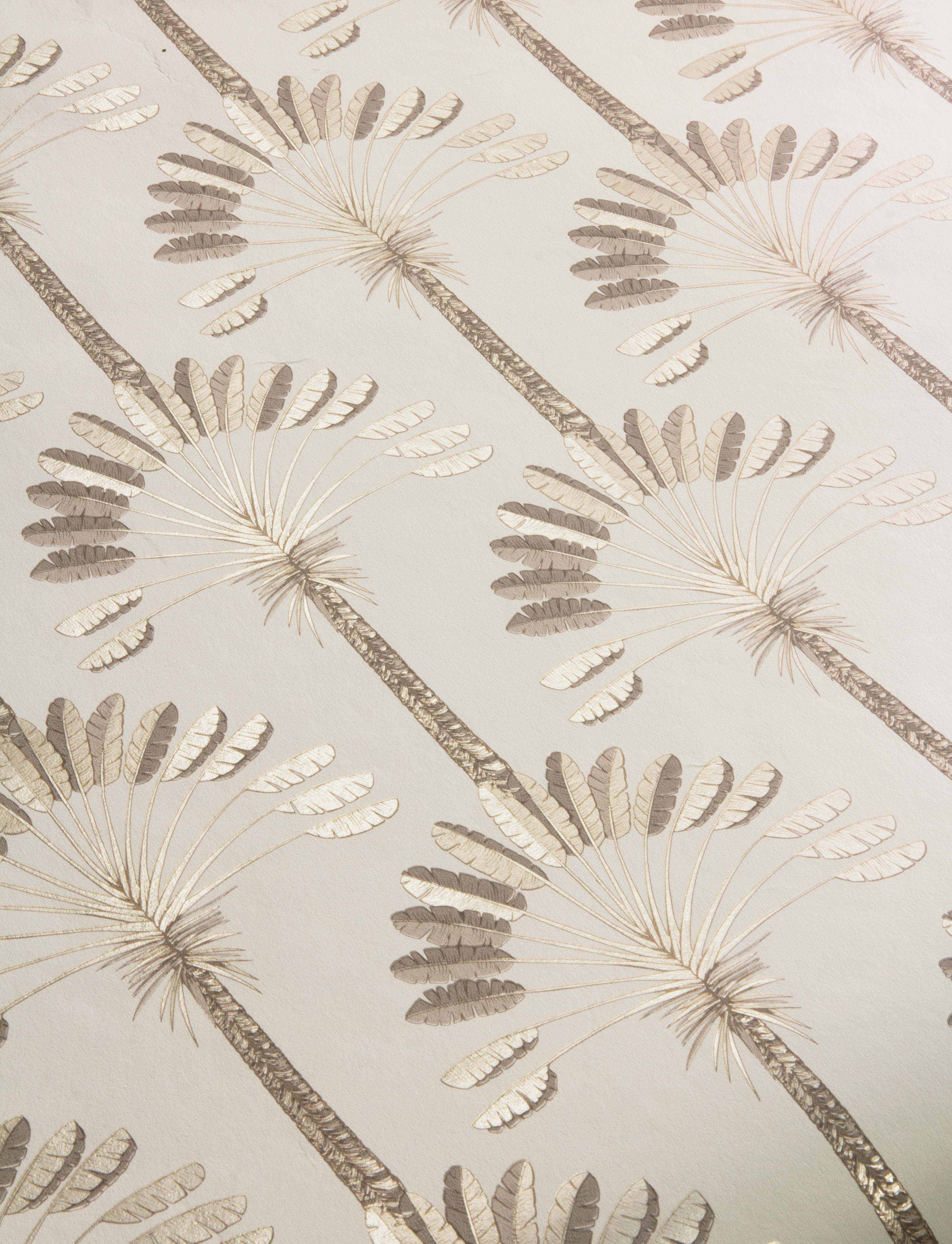 Palm Palace Cream & Gold Wallpaper